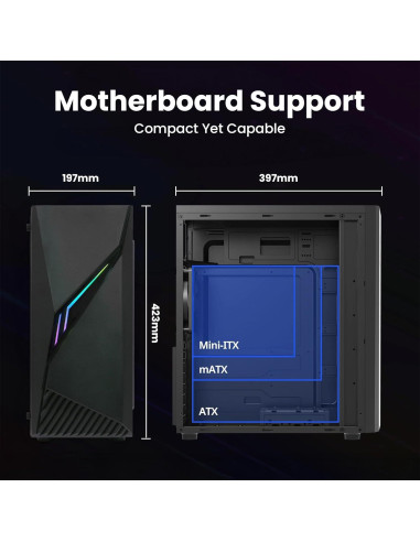 Caja de PC Gaming Zalman Raven ATX - RGB, Vidrio Templado, 120mm