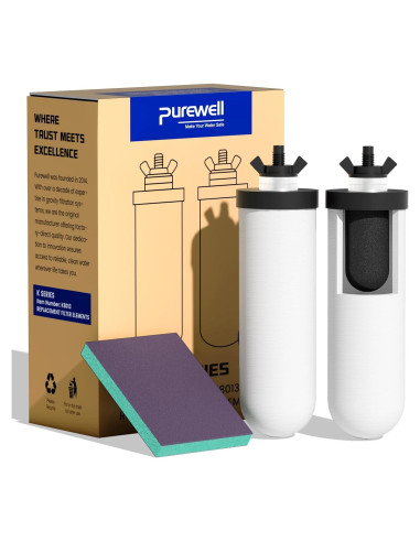 Filtros Cerámicos Purewell K8013 - Paquete de 2, 3 Etapas, NSF
