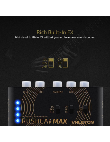 Amplificador de Auriculares VALETON Rushead Max 5W Recargable