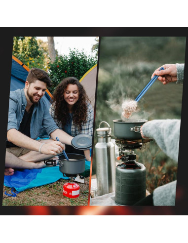 4 Sporks de Titanio Kritkin con Mango Largo 22 cm Azul