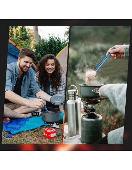 4 Sporks de Titanio Kritkin con Mango Largo 22 cm Azul