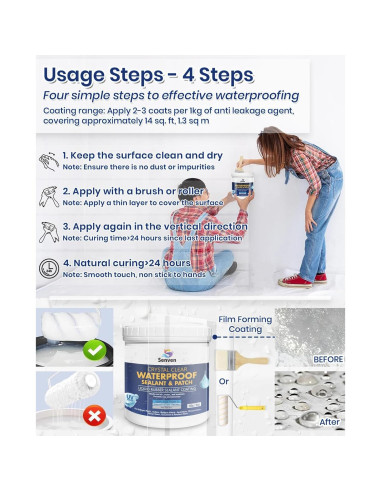 Sellador Impermeable SENVEN 16oz Transparente para Reparación