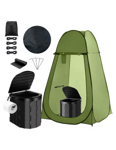 Inodoro portátil PELJINS con tienda de privacidad para camping