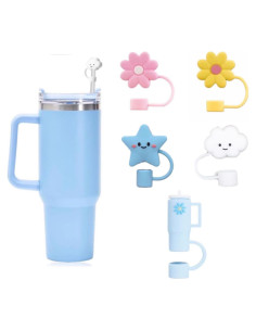 Set de 5 Tapas de Silicona Reutilizables Sip Sweep para Pajitas 10mm