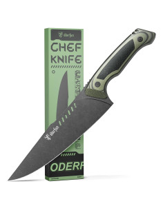Cuchillo de Chef ODERFUN 20 cm Acero Alemán Full-Tang Verde