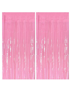 Cortinas de Papel de Aluminio Rosa Pastel 2 PCS 1x2m K.E.J.