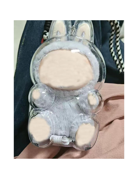 Funda Protectora Acrílica 360 para Muñeca Labubu - Modelo Sentado
