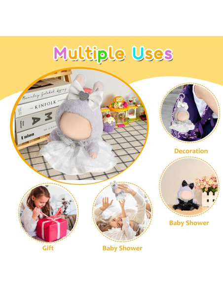 Conjunto Ropa para Muñeca 17cm FEAYEA - 2 Faldas y Horquillas