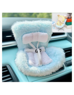 Asiento de coche para muñecas HiOKOU azul con clip y soporte