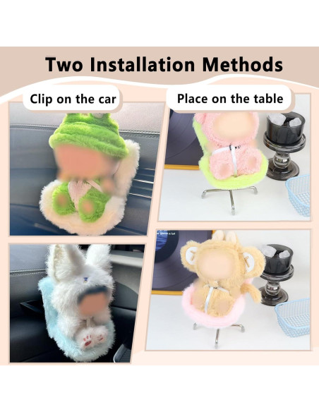 Asiento de coche para muñecas HiOKOU azul con clip y soporte