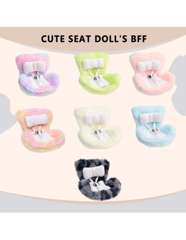 Asiento de coche para muñecas HiOKOU azul con clip y soporte