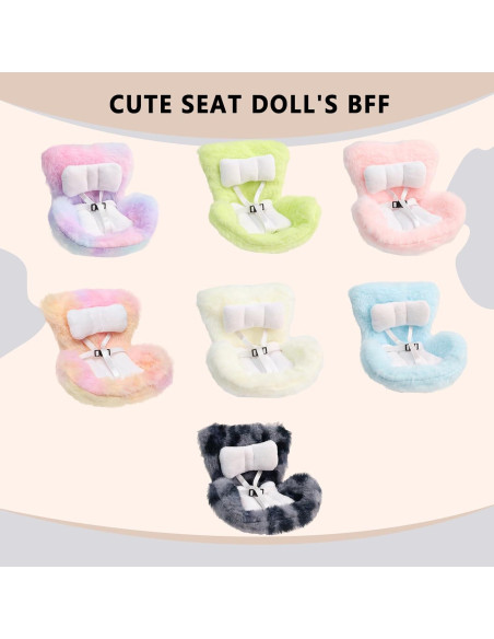 Asiento de coche para muñecas HiOKOU azul con clip y soporte