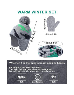 Conjunto de gorro, bufanda y guantes SATINIOR para niños 2