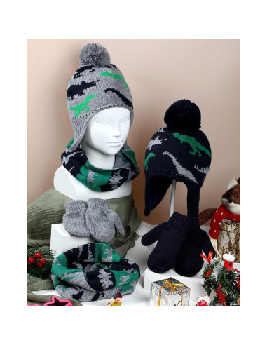 Conjunto de gorro, bufanda y guantes SATINIOR para niños