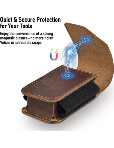 Funda de Cuero Genuino SOGCASE para Multiherramientas - Cierre Magnético