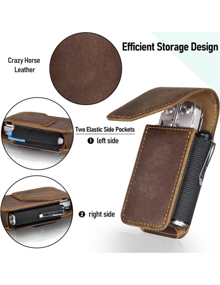 Funda de Cuero Genuino SOGCASE para Multiherramientas - Cierre Magnético