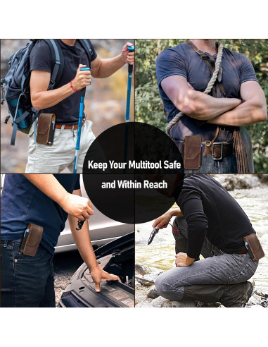 Funda de Cuero Genuino SOGCASE para Multiherramientas - Cierre Magnético