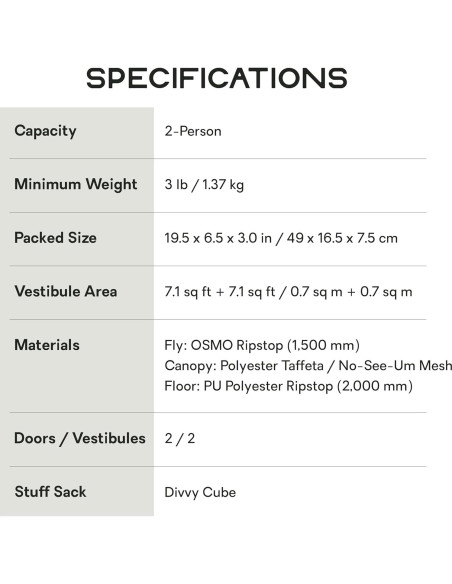 Tienda de Campaña Ligera NEMO Mayfly 2 Personas Impermeable