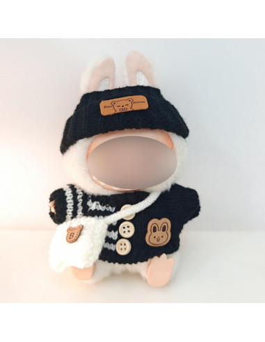 Conjunto de Ropa para Muñecas Labubu 3 Piezas Negro CGQ