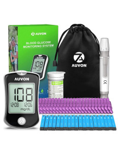 Kit de Monitor de Glucosa AUVON DS-W con 50 Tiras y Lancetas