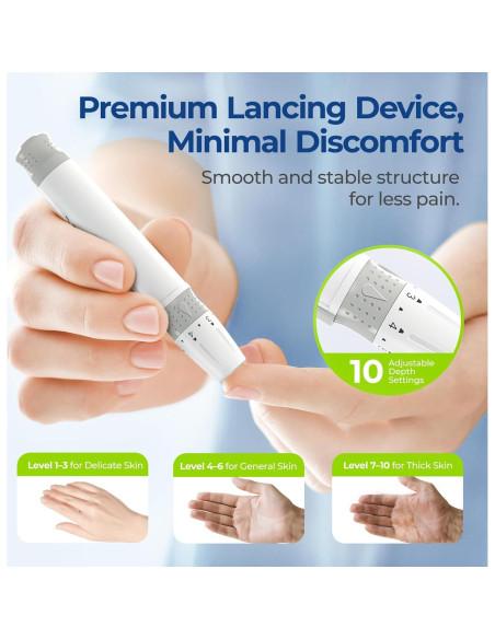 Kit de Monitor de Glucosa AUVON DS-W con 50 Tiras y Lancetas