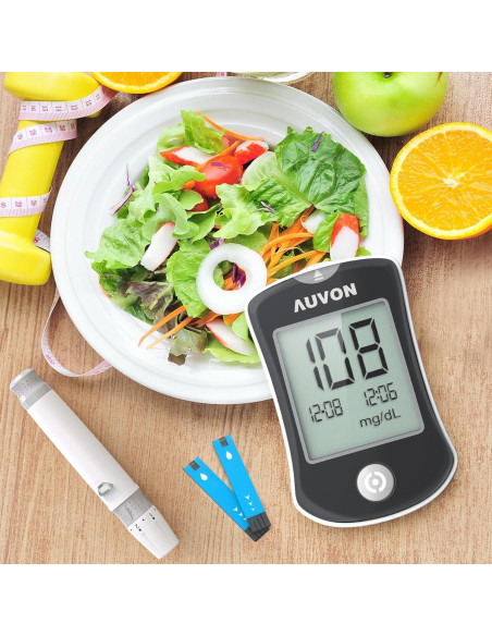 Kit de Monitor de Glucosa AUVON DS-W con 50 Tiras y Lancetas