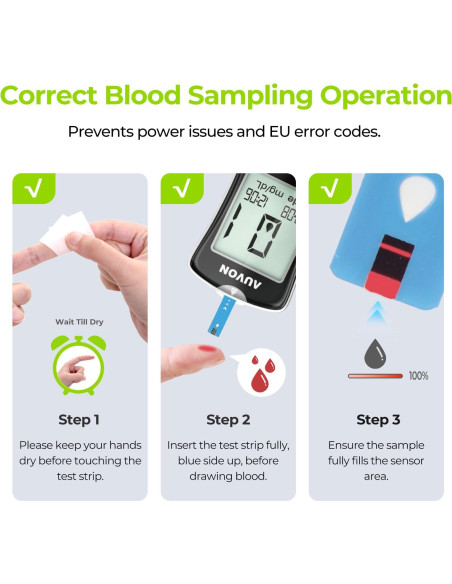 Kit de Monitor de Glucosa AUVON DS-W con 50 Tiras y Lancetas