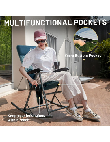 Silla de Camping Balancín Timber Ridge Ajustable Azul 136 kg