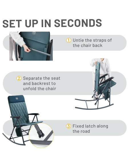 Silla de Camping Balancín Timber Ridge Ajustable Azul 136 kg Silla de Camping Balancín Timber Ridge Ajustable Azul 136 kg