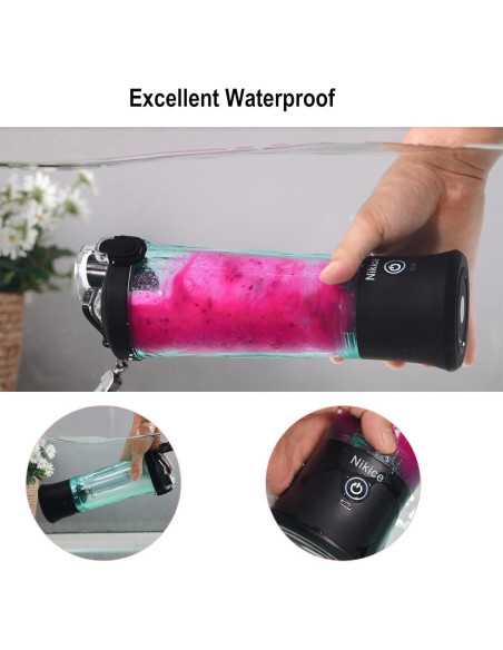 Mezclador Portátil Nikice 600ml USB, Tritura Hielo, Libre BPA