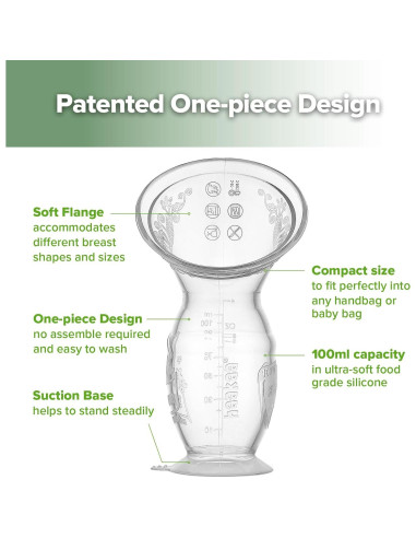 Bomba de Pecho Manual Haakaa 118ml Rosa con Tapa de Silicona