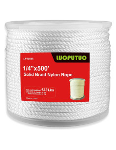 Cuerda de Nylon Trenzada 1/4" 500ft LUOPUTUO Alta Resistencia