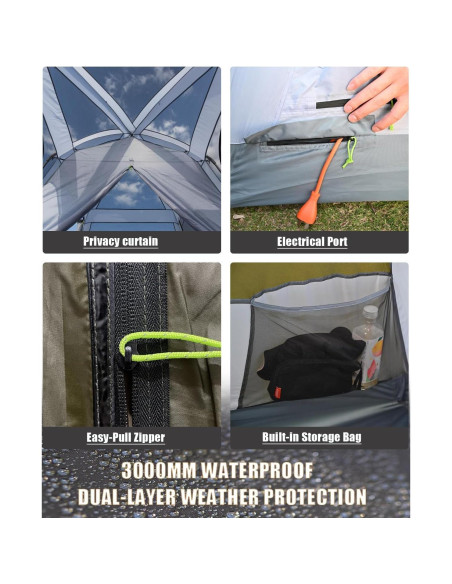 Tienda Familiar Tres Osos para 6 Personas Impermeable 3000mm