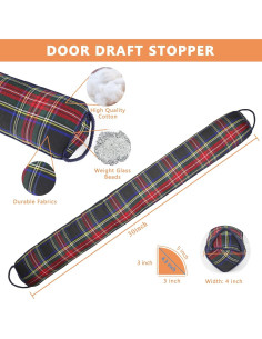 Tope de puerta WochiTV 76 cm Triángulo Aislante Tartán 2