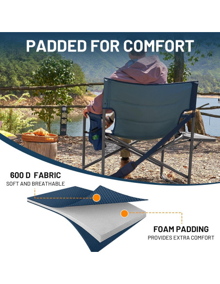 Silla Plegable Timber Ridge XXL Azul - Alta Resistencia 227 kg Silla Plegable Timber Ridge XXL Azul - Alta Resistencia 227 kg