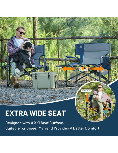Silla Plegable Timber Ridge XXL Azul - Alta Resistencia 227 kg