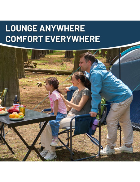 Silla Plegable Timber Ridge XXL Azul - Alta Resistencia 227 kg Silla Plegable Timber Ridge XXL Azul - Alta Resistencia 227 kg