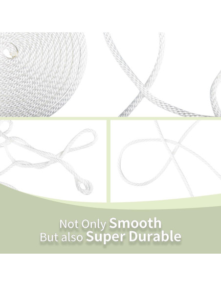 Cuerda de Nylon Trenzada 1/4" 500ft LUOPUTUO Alta Resistencia