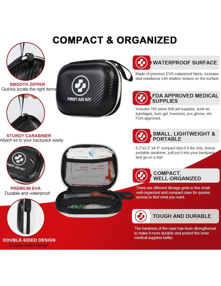 Kit de Primeros Auxilios WATPYHD 185 Piezas Impermeable