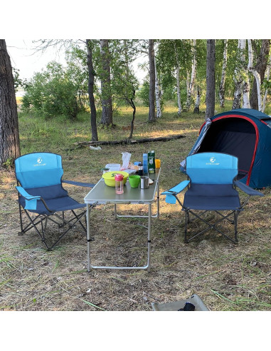 Sillas de Camping Plegables LET'S CAMP 2 Pack con Portavasos