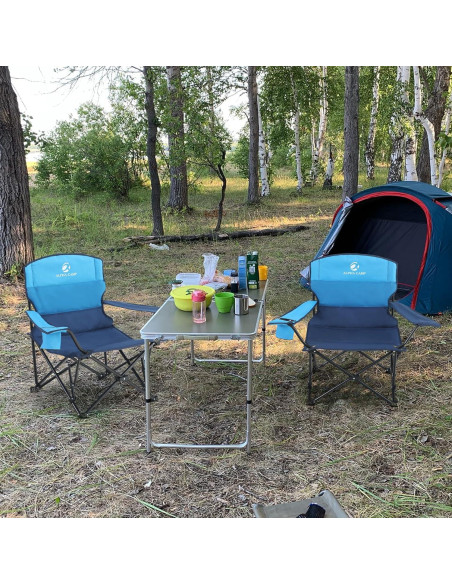 Sillas de Camping Plegables LET'S CAMP 2 Pack con Portavasos
