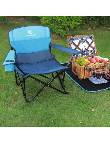 Sillas de Camping Plegables LET'S CAMP 2 Pack con Portavasos