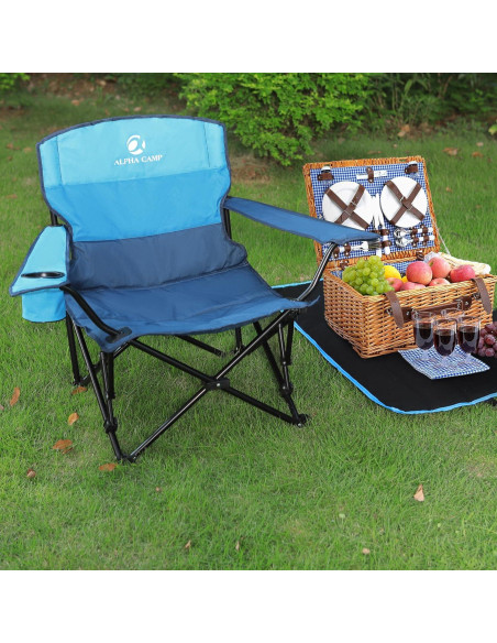 Sillas de Camping Plegables LET'S CAMP 2 Pack con Portavasos