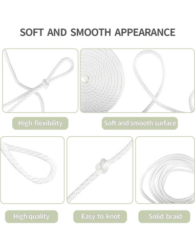 Cuerda de Nylon Trenzada 1/4" 500ft LUOPUTUO Alta Resistencia
