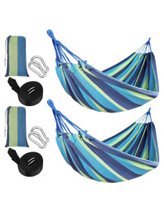 Hamaca Doble Windyun de Algodón 260x150cm 181kg Azul