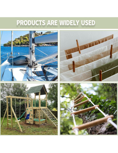 Cuerda de Nylon Trenzada 1/4" 500ft LUOPUTUO Alta Resistencia