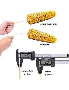 230 Palillos de Bambú SURVART 30.48 cm para BBQ y Manualidades 2