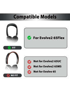 Cojines de repuesto Adhiper para auriculares Jabra Evolve2 65 Flex 2