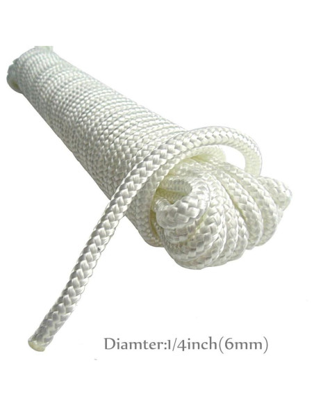 Cuerda trenzada de nylon 6mm Donhouse 15.24 metros blanca