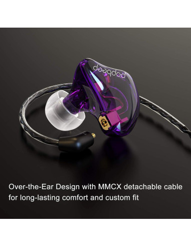 Auriculares In-Ear BASN Bsinger BC100 Púrpura con Cable Desmontable